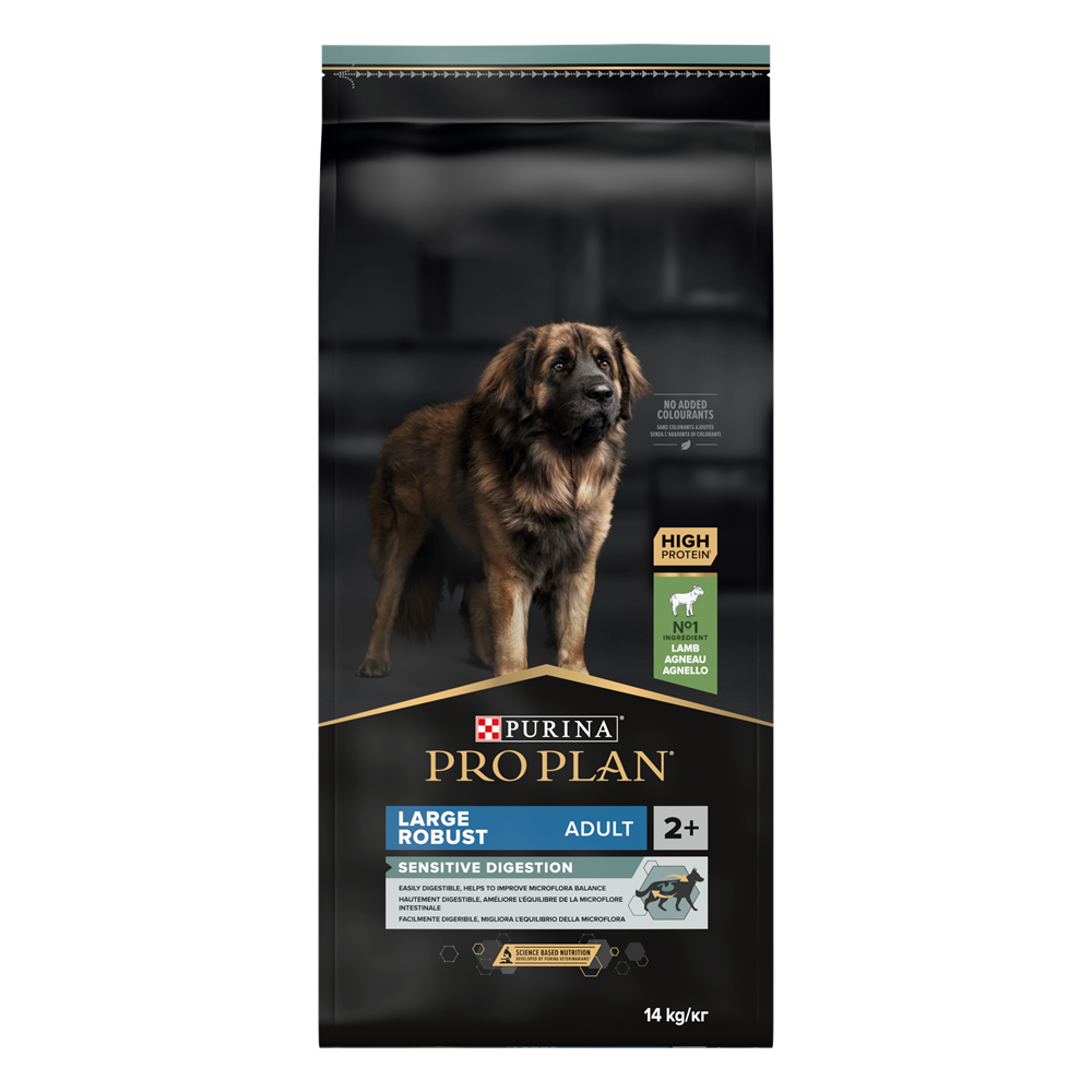 Purina Pro Plan Large Robust Adult Sensitive Digestion 14 kg hundfoder för känslig matsmältning.