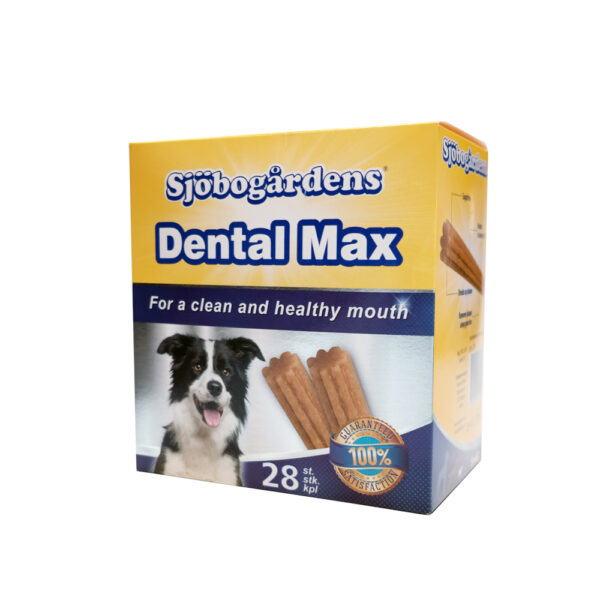 Sjöbogården Dental box 28p med en hundbild på framsidan.