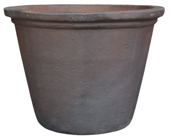 Kruka Rustik Brun - Stor: Stor blomkruka i brun lera med bred kant.