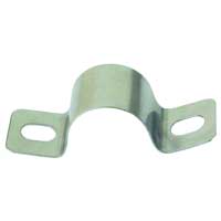 KLAMMER RF JR116 SB BÅREBO rörband med två hål för fastsättning av rör på ytor.