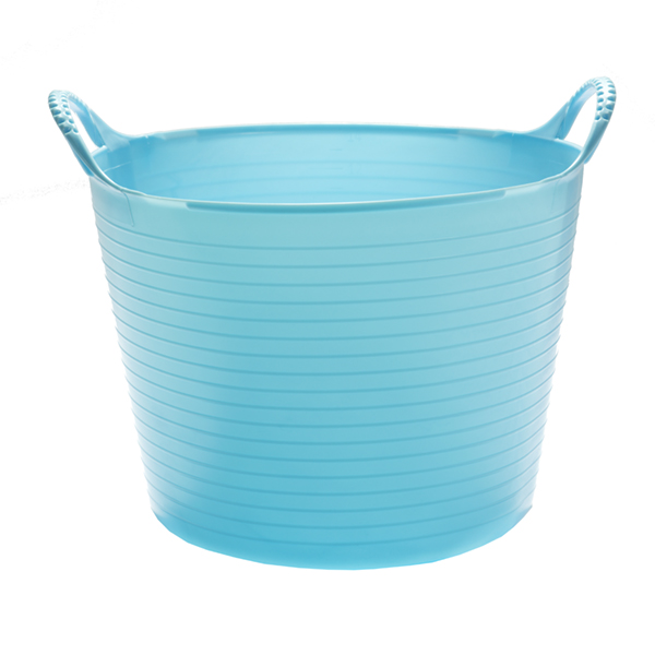 Flexikorg SMALL 14L LJUSBLÅ, en blå plastbalja med två handtag, mot en vit bakgrund.