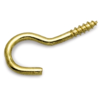 SKRUVKROK MÄSS 30MM SB ART 11: Guldfärgad inskruvad kopparkrok med öppen ögla och gängad ände.