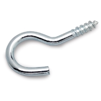 SKRUVKROK FZB 80MM SB ART 15: Skruvkrok i metall med böjd öppen ände och spetsig gängad spets.