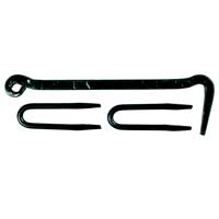 KASTHAKE SMIDD 100MM SB SVARTKROM kofot i svart metall visas mot en vit bakgrund.