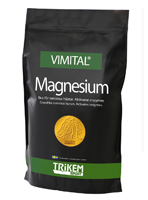 Svart påse märkt Trikem Magnesium 750gr kosttillskott.