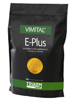 Svart påse märkt VIMITAL E-Plus med en guldstämpel på framsidan.