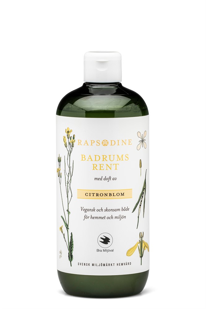 Badrumsrengöring på 750 ml med doft av citronblomma och blommig design.