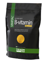 Svart förpackning märkt TRIKEM B-Vitamin Pellets 1000g kosttillskott för hästar.
