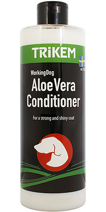 WorkingDog AloeVera Conditioner 500 ml för arbetande hundar med svensk flagga på etiketten.