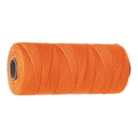 Murarsnöre orange 1,4mm: En tätt lindad spole av ljusorange snöre.