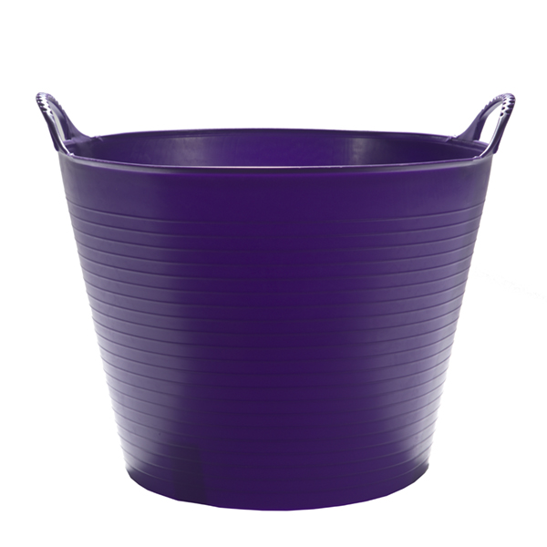 Flexikorg MEDIUM 26L LILA: en lila plasthink med två sidohandtag.