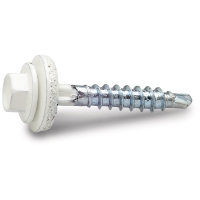 FARMARSKRUV 4,8x35 vit, sexkantshuvud, bricka, spetsig självborrande spets, förpackning om 100 st.