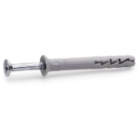 SPIKPLUGG 6X60 FZB väggkontakt med metallskruv delvis isatt.