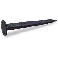 En stor, svart SPECIALNUBB BLÅ 12MM SB med platt huvud och spetsig spets.