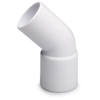 VINKEL 45GR ANSLUT 40 SB EM BÅREBO vinkelarmatur, 45° vinkel, vit plast.