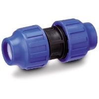 KOPPLING RAK 25 PLAST SB BÅREBO med gängade ändar mot vit bakgrund.