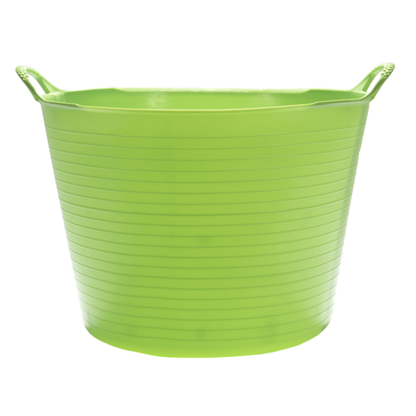 Flexikorg LARGE 38L PISTAGE: stor grön plastbalja med sidohandtag.