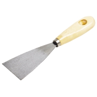 STÅLSPACKEL 40 MM spackelkniv i metall med ett ljust trähandtag.