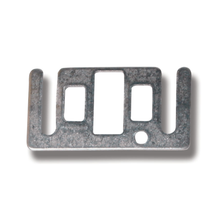 Skarvbleck PRO+ med tre rektangulära utskärningar och ett cirkulärt hål mot vit bakgrund.