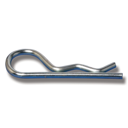 FJÄDERSPRINT R-clip i silver på vit bakgrund.