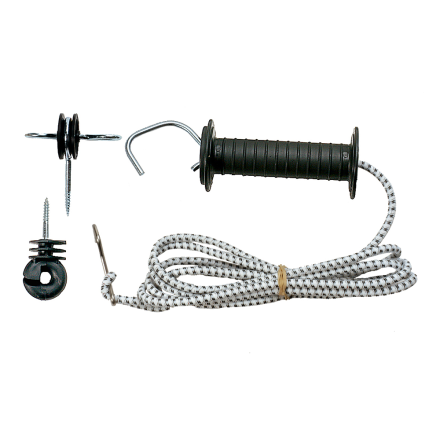 Elrepsgrind elastisk Pro+ kit med isolatorer och vitlindad lina.