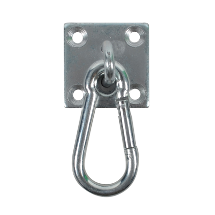 UPPHÄNGNINGSBESLAG FÖR HINK med karbinhake, mot vit bakgrund.