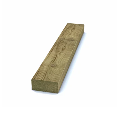 En Trycktregel 45x95 planka med synlig ådring på vit botten, 28,95kr/m.