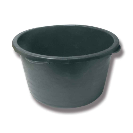 Plastbalja Rund, 65L - stor svart plasthink med tjocka sidor.