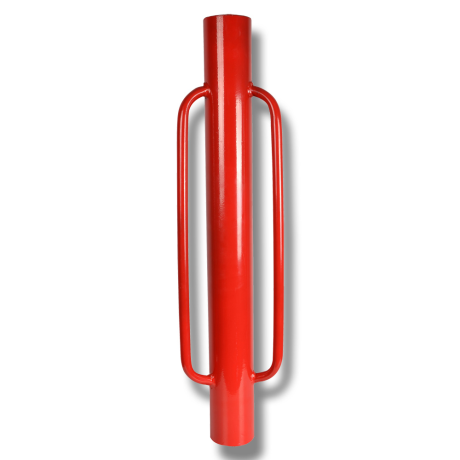 STOLPNEDSLAGARE Ø 80 MM 7kg, röd metallstolpe med två sidohandtag.