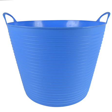 Plastbalja Blå, 30L blå plastbalja med sidohandtag mot en vit bakgrund.