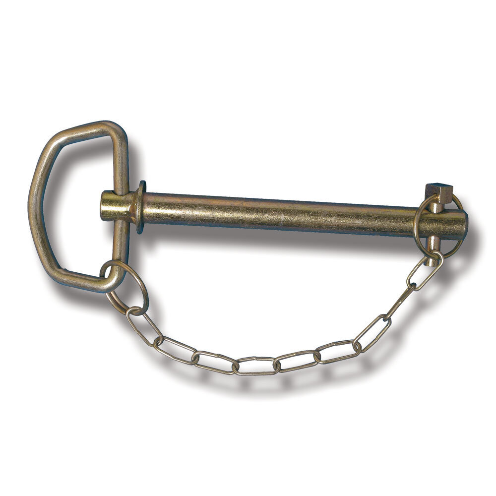 Dragbult 22x175mm: En dragbult av metall med handtag och påmonterad säkerhetskedja.