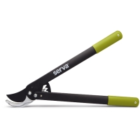 Svart och grön GRENSAX SIDOSKÄR SERVA grensax med serva på skaftet.