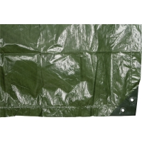 PRESENNING 4X6M 90G GRÖN SUPREME presenning med metallgenomföringar på ena kanten, grön färg.