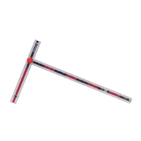 GIPSVINKEL PS 90, en tydlig T-linjal med röda accenter, på en vit bakgrund.