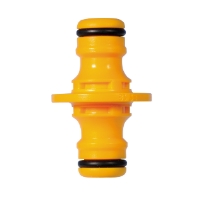 SKARVKOPPLING SB 2291 HOZ gul plastkontakt med svarta O-ringar, på vit bakgrund.