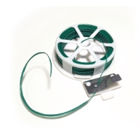 SPALJÉTRÅD 20M NYBY: Grön tråd på vit rulle med påmonterad metallavbitare.