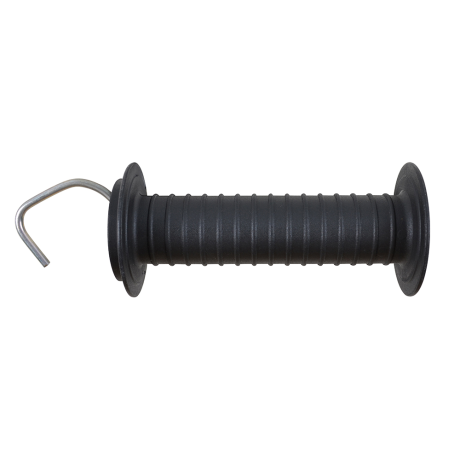 GRINDHANDTAG PRO+ EXTRA 3 ST/FP: Grindhandtag i svart plast med metallkrok för elektriska stängsel.