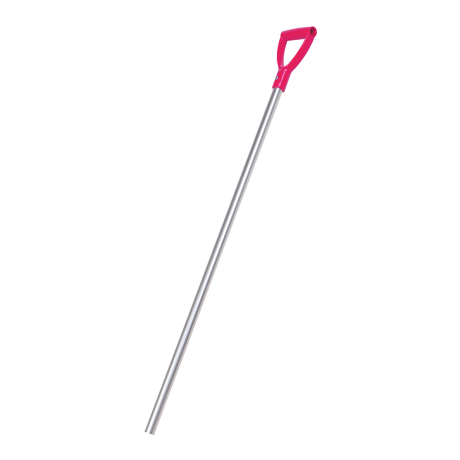 ALUMINIUMSKAFT TILL MINI GREPHUVUD 95 CM med rött plasthandtag på ovansidan.