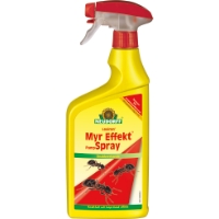 Gul och röd MYR EFFEKT 750ML SPRAY NEUDORFF-flaska med myrbilder på framsidan.
