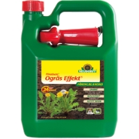 Grön 3L OGRÄS EFFEKT SPRAY ogräsmedel med rött lock; etiketten visar maskrosor.