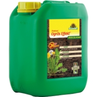 OGRÄS EFFEKT 5L ogräsmedel i grön plast med gult lock och etikett på framsidan.