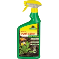 OGRÄS EFFEKT 1000ML SPRAY NEUDORFF: grön ogräsmedelflaska, gul avtryckare, maskrosetikett.