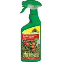 INSEKT EFFEKT SPRAY 500ML i grön flaska, motverkar växtskadegörare, etiketten visar äpplen och blad.