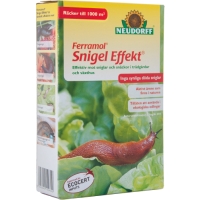 SNIGEL EFFEKT 2,5KG snigelförsvarslåda med en snigel på sallad och gröngul förpackning.