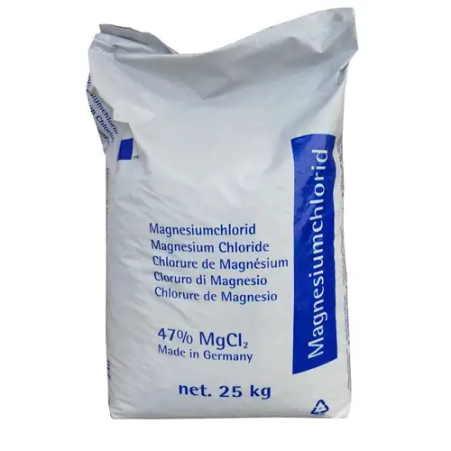 Magnesiumklorid Wibax 25 kg, 47% MgCl₂, tillverkad i Tyskland.