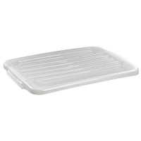 LOCK T BOX 33L LÅSBART 6401 NPL lock med räfflad yta, sett från en liten vinkel.