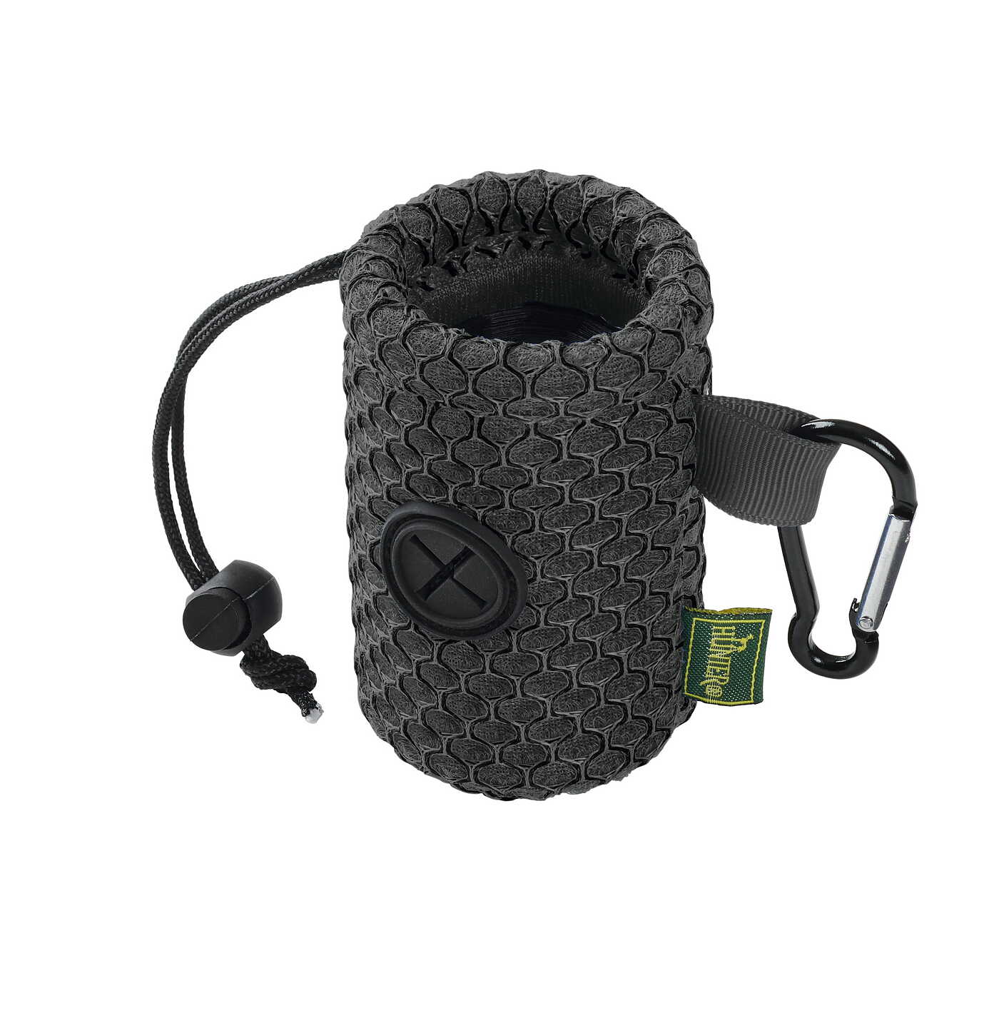 HUNTER Hilo hundpåsehållare antracit med dragsko, karbinhake och cirkulär öppning framtill.