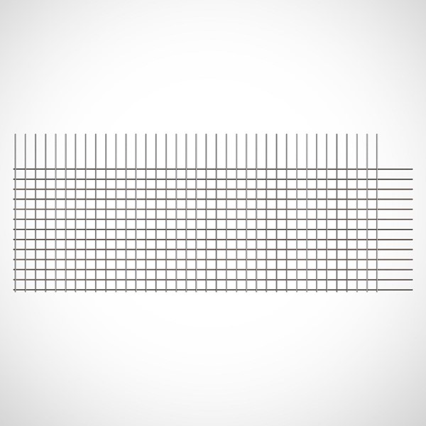 ARMERINGSNÄT FINGERSKARVAT NÄT FS8150 bildar ett svart rutnät på vit botten, 2,35x5,95 m.