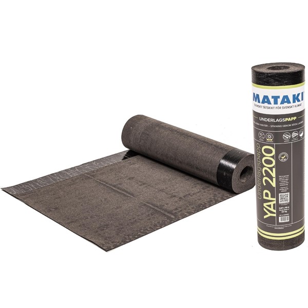 En rulle UNDERLAGSPAPP YAP 2200 15X0,67M, delvis avrullad mot vit bakgrund.