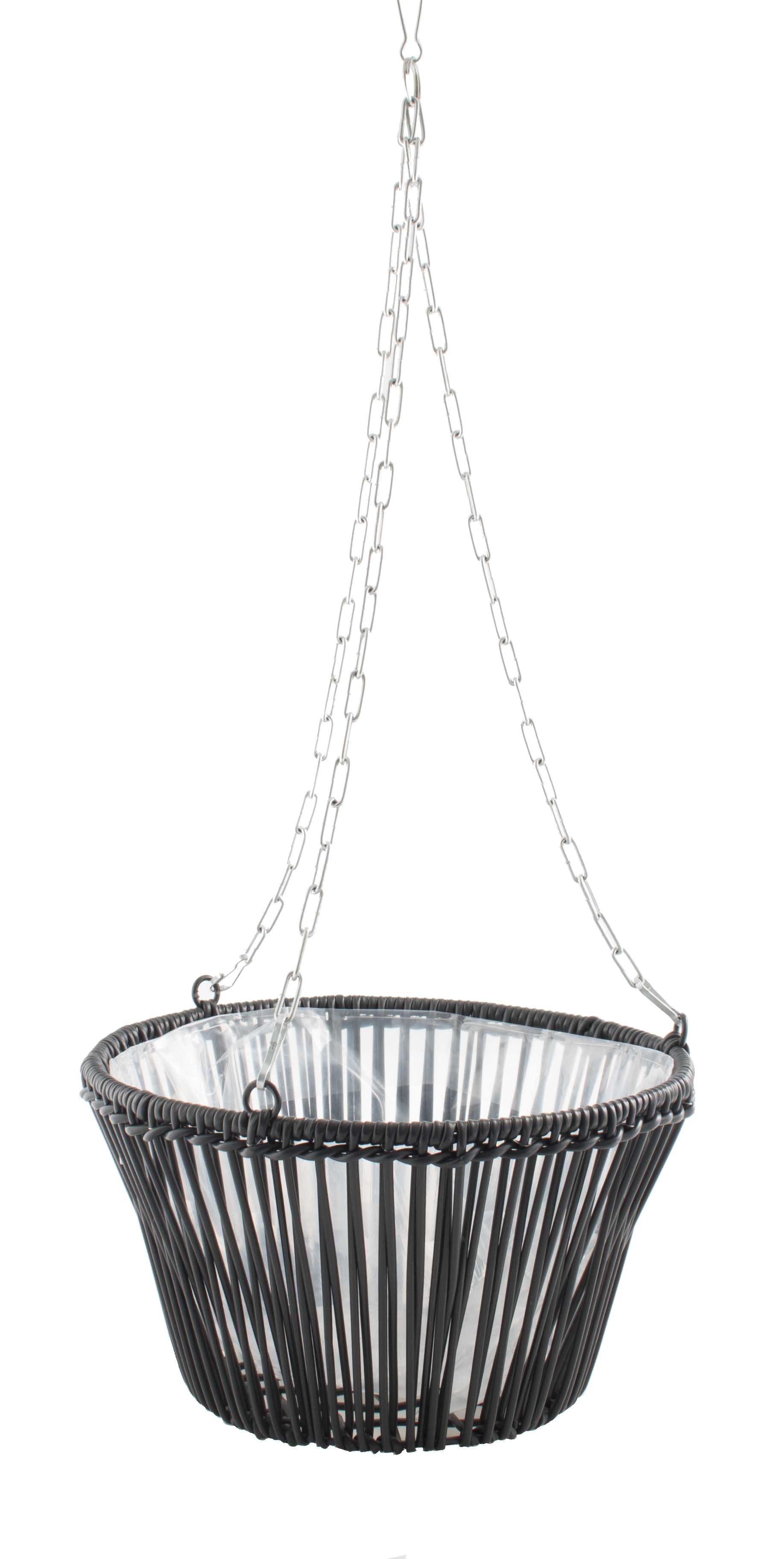 Svart Kruka Hängampel korg, 30 cm.